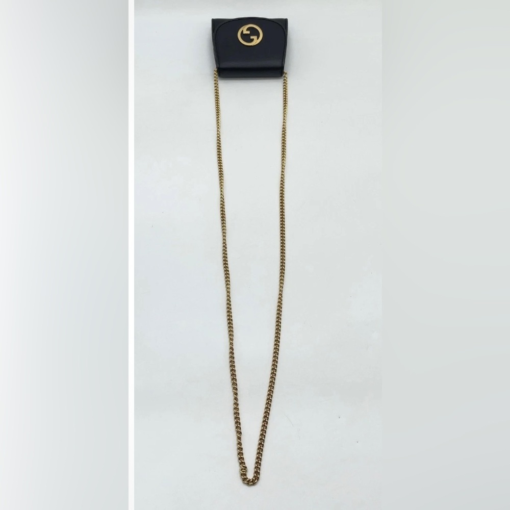 Auth Gucci Interlocking G Blondie Black Leather Chain Wallet & Dust bag - Picture 13 of 16
